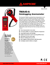 Thumbnail of document Data Sheet - TMA40-A Datalogging Anemometer